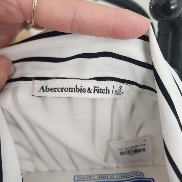 NWT Abercrombie | Long-Sleeve Drapey Shirt Dress, Size Small - Picture 4 of 8